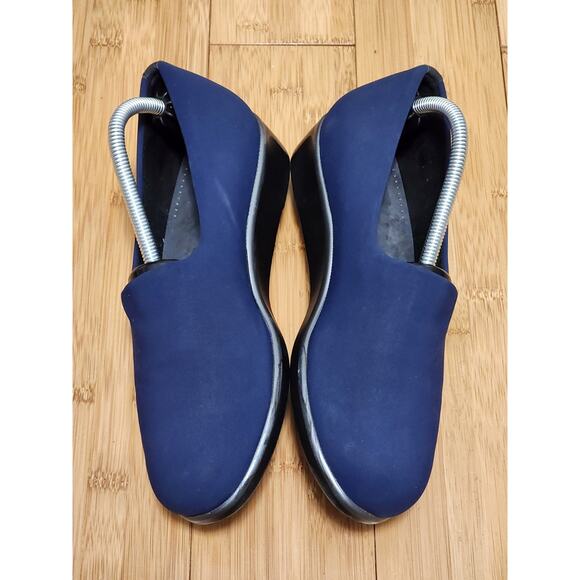 SAS Bliss Fabric Slip On Shoes Wedge Womens 6.5 Navy Stretch Comfort Casual Work - Picture 6 of 9